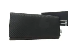 ■新品同様■ dunhill ダンヒル レザー 二つ折り 長財布 ウォレット 小銭入れ 札入れ カード入れ メンズ ブラック系 FS8281