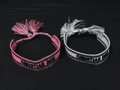 ■新品同様■ ChristianDior ディオール キャンバス ブレスレット ミサンガ アクセサリー 2点セット ピンク系×アイボリー系 FS8415