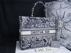 ■美品■ ChristianDior ディオール トワル ドゥ ジュイ エンブロイダリー ブックトート ラージ ハンドバッグ ネイビー系 FX0820