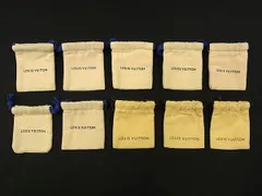 ■新品同様~■ LOUIS VUITTON ルイヴィトン コットン 保存袋 巾着 W 約6.5cm ×H 約8cm 10点セット まとめ売り ベージュ系 DB2423