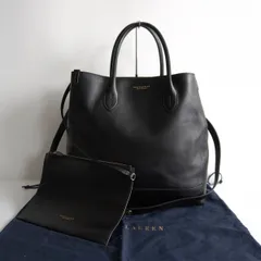 【高級品/イタリア製】RALPH LAUREN【2WAY レザー トートバッグ】ブラック ラルフローレン 26020146