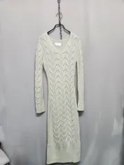 UNA ケーブル編み ニット ロング ONE PIECE