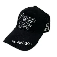 中古 ビームスゴルフ BEAMSGOLF キャップ ブラック 黒 コーデュロイ 秋冬素材 訳あり