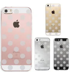 iPhone5 iPhone5s ケース クリア 水玉 ブルーグレー スマホケース ハード スマホケース ハード