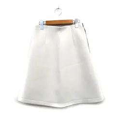 ストロベリーフィールズ STRAWBERRY-FIELDS フレア スカート 膝丈 シンプル ホワイト 白 /KT2