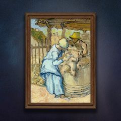 A2サイズ ゴッホ ポスター 羊毛を刈る人（ミレーによる） 絵画 フィン