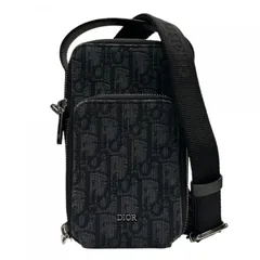 【中古】 Christian Dior クリスチャン・ディオール 2OBCA326YSE ライダー マイクロポーチ オブリークジャガード ショルダーバッグ ブラック 2way  25029928 SA