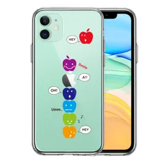 iPhone11 ケース クリアAPPLE FACE スマホケース 側面ソフト 背面ハード ハイブリッド
