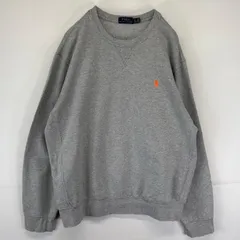 古着 ポロ・ラルフローレン POLO RALPH LAUREN スウェット トレーナー ワンポイントロゴ 前V プルオーバー  L  グレー メンズ