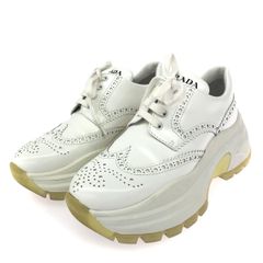 プラダ PRADAホワイト 白 美品 リナイロン ギャバジン スニーカー