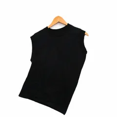 アダムエロペ Adam et Rope' 変形 カットソー Tシャツ ノースリーブ コットン シンプル F ブラック 黒 /KT22