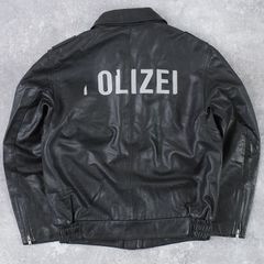 ろ*け様 美品 00s German Polizei ドイツ警察 レザージャケッ - メルカリ