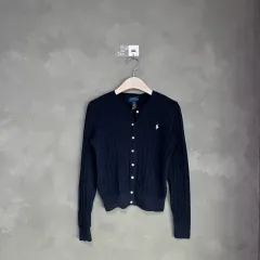 ポロ ラルフローレン ケーブル編み ニット カーディガン ネイビー