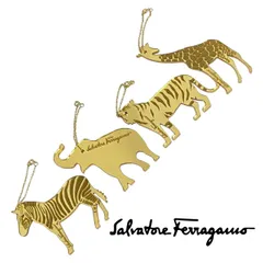 4880　Salvatore Ferragamo フェラガモ アニマルチャーム 4点セット シマウマ ゾウ トラ キリンのサムネイル