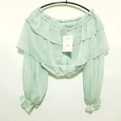 オフショルダー クロップド ブラウス F_S1209