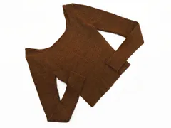 EMODA エモダ スクエアネック リブ ニット セーター sizeF/茶 ◇■ レディース