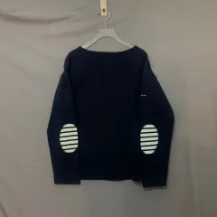 SAINT JAMES セントジェームス Lエルボー ストライプ パッチ 長袖Tシャツ