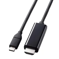 エレコム エレコム usb c - HDMI 変換ケーブル 2m やわらか 4K/60Hz マルチディスプレイ・ミラーリング対応 【iPhone/Google Pixel/Xperia/Galaxy/iPad/Surface などに対応】 ブラック  ...