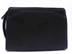 DAKS ダックス 型押しレザー セカンド バッグ 黒 ■■ メンズ