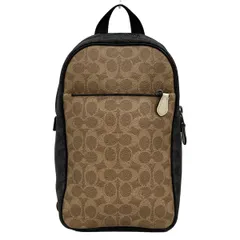 COACH(コーチ) ワンショルダーバッグ美品  シグネチャー柄 5069 ダークブラウン×ベージュ×黒 レザー