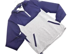 UNDER ARMOUR アンダーアーマー 素材切替 ハーフジップ パーカー sizeLG/グレーx紺 ◇■ メンズ