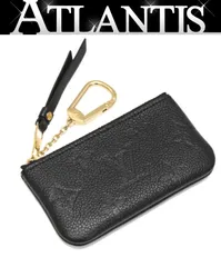 美品 ルイヴィトン Louis Vuitton ポシェットクレ キーケース キーリング付きコインケース モノグラムアンプラント 黒 M80879 【73705】