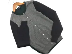 MACPHEE マカフィー トゥモローランド ウール100% カーディガン size1/グレーｘ紺 ◇■ レディース