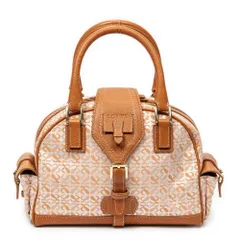 [中古] LOEWE ロエベ小アナグラムサイドポケットボストンオレンジアナグラムキャンバスA