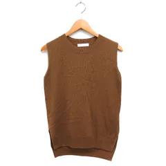 センスオブプレイス バイ アーバンリサーチ Sense of Place by Urban Research ニット ベスト ノースリーブ セーター 丸首 無地 F キャメル 茶 /FT18