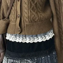 日本ヴィンテージ 未使用 インナーレイヤード 裾レース キャミソール Tシャツ スリップ 白 森ガール はぐみ Look