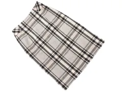 PAUL STUART ポールスチュアート ウール混 チェック スカート size4/黒ｘグレー ◇■ レディース