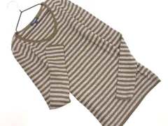 BURBERRY LONDON バーバリーロンドン カシミヤ混 シルク混 ボーダー ニット セーター size1/グレーxカーキ ◇■ レディース