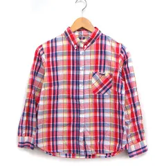 ロデオクラウンズワイドボウル RODEO CROWNS WIDE BOWL RCWB チェック ボタンダウン シャツ 長袖 コットン 綿 S レッド 赤 /FT48