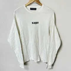 (^w^)b Kappa カッパ クルーネック 長袖カットソー Tシャツ ロンT トップス コットン 綿100% ロゴ刺繍 シンプル スポーツMIX デイリー タウンユース ホワイト 白 メンズ サイズMのサムネイル