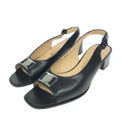 Salvatore Ferragamo サルヴァトーレフェラガモ バックストラップサンダル 表記サイズ:5 1/2 ヴァラ/レザー    ブラック レディース / 240001187301