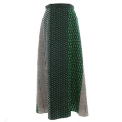 ユナイテッドアローズ UNITED ARROWS マルチプリントラップスカート フレア ロング マキシ 38 紺 ネイビー 緑 グリーン 1524-699-4508 /GV