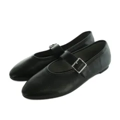 グリーンレーベルリラクシング ユナイテッドアローズ green label relaxing フラットシューズ ラウンドトゥ バックル 24.0cm 黒 ブラック /MI