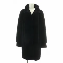 バレンシアガ BALENCIAGA ファーコート アウター 毛皮 シェアードミンク ロング 肩パッド 裏地総柄 濃紺 ダークネイビー /XZ ■GY18のサムネイル