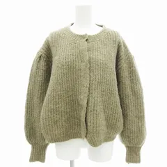 エディットシーン EDIT SHEEN カーディガン ニット ミドルゲージ クルーネック 茶 /JS