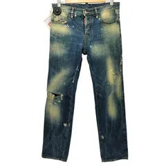 ディースクエアード DSQUARED2 00s ウォッシュド ペンキ ダメージデニム スキニー メンズ JPN：44 