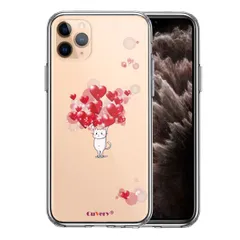 iPhone11pro ケース クリア 猫 ネコ にゃんこ ハート いっぱい スマホケース 側面ソフト 背面ハード ハイブリッド