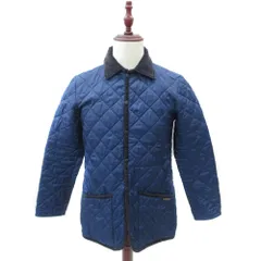 ラベンハム LAVENHAM キルティングジャケット XS 青 ブルー コーデュロイ衿 ミドル丈 LVH-19-BP /YS11 ■GY61のサムネイル