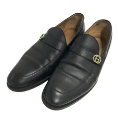 GUCCI グッチ 309019 レザーシューズ ローファー  ブラック系 6 1/2 メンズ [240101559159]