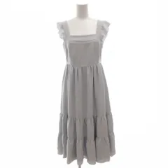 フォクシーニューヨーク FOXEY NEW YORK ワンピース 38 青 ブルー フリル スクエアネック ギャザー 39948 ノースリーブ ロング /FF ■GY62