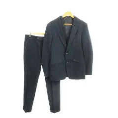 スーツセレクト SUIT SELECT スーツ スリーピース ジャケット ベスト パンツ Y4 紺 ネイビー 無地 長袖 ノッチドラペル /MN16 ■GY58