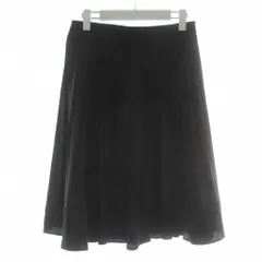 23区 オンワード樫山 フレアスカート プリーツ ひざ丈 40 黒 ブラック /XZ ■GY61