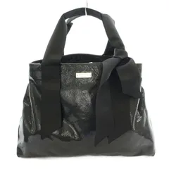 ケイトスペード KATE SPADE ハンドバッグ リボン リザード型押し 黒 ブラック /☆G  