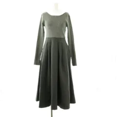 ナチュラルビューティーベーシック NATURAL BEAUTY BASIC 24SS バックシャンドッキングワンピース ロング 長袖 M グレー /HK ■OS