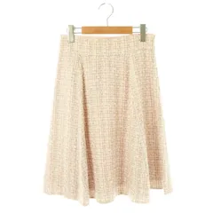 ミッシュマッシュ MISCH MASCH フレアスカート ひざ丈 ツイード M ピンク ホワイト /DF ■OS ■AX