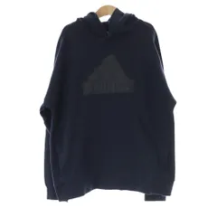 アディダス adidas パーカー プルオーバー トレーナー 150 紺 ネイビー 長袖 フード付き ロゴプリント /RP ■GY58